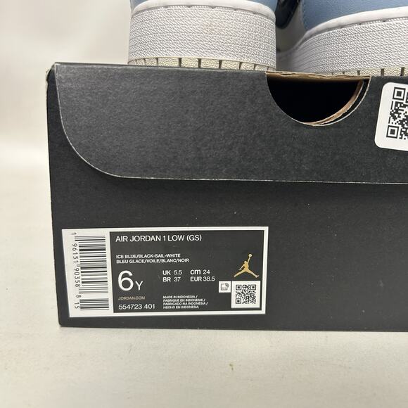 Nike Air Jordan 1 Retro Low GS “Ice Blue Black White” - Picture 5 of 6